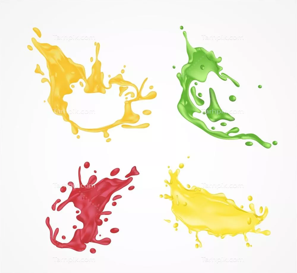 مجموعه وکتور رنگ های اسپلاش برای طراحی گرافیک و هنرهای تجسمی