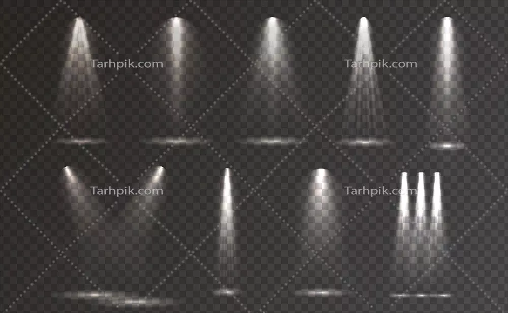 مجموعهای از صحنههای واقعگرایانه با نورپردازی وکتور