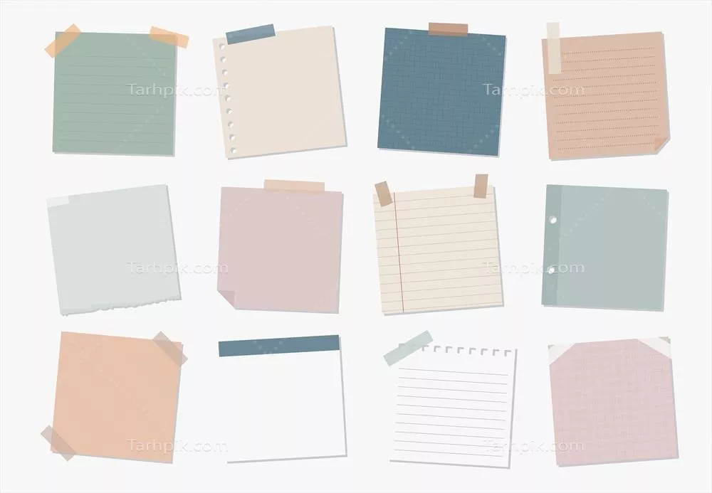 مجموعه ای از طراحی های وکتور یادداشت چسبان برای کاربردهای مختلف