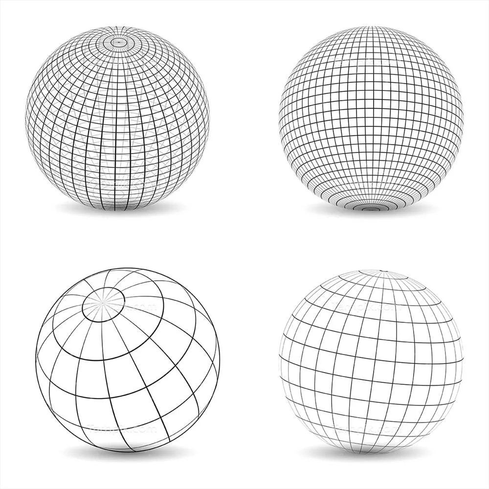 مجموعهای از طراحیهای مختلف با الگوهای کرهای وکتور