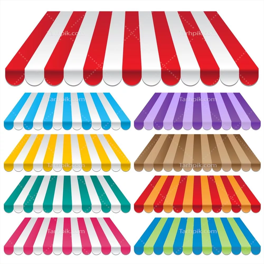 تصویر وکتوری از آنگهای رنگی برای سایبانها و طراحیهای خارجی