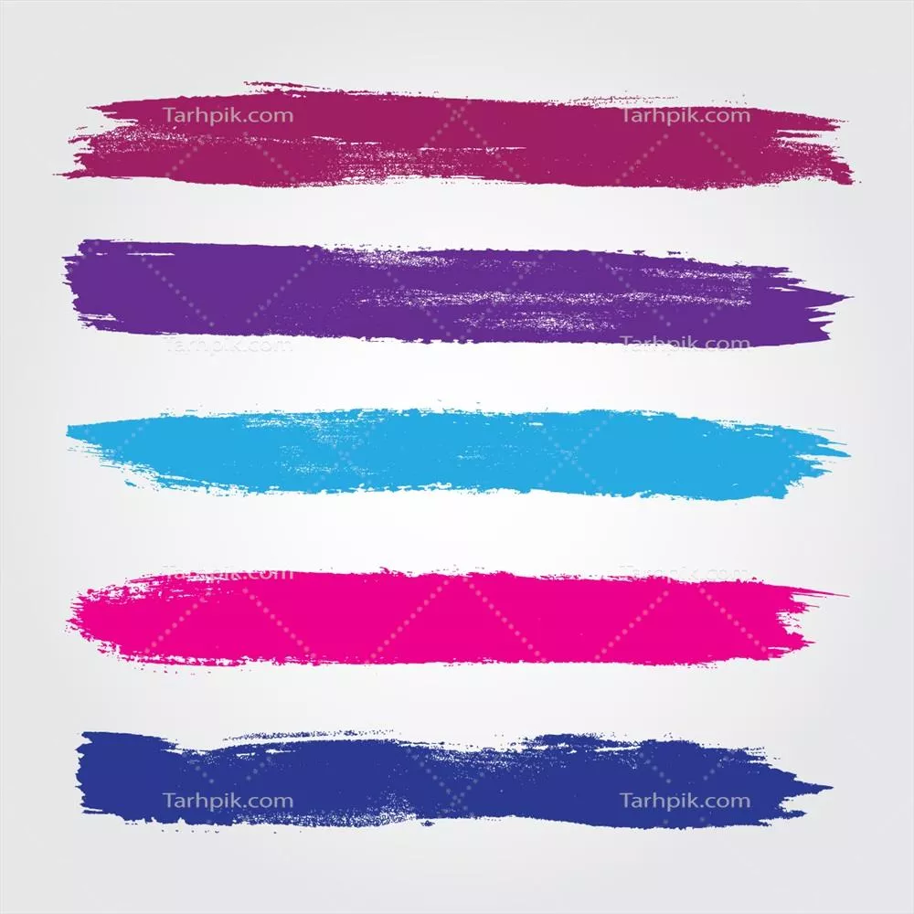 وکتور مجموعهای از نقاشیها با ضربات قلممو رنگی و جذاب