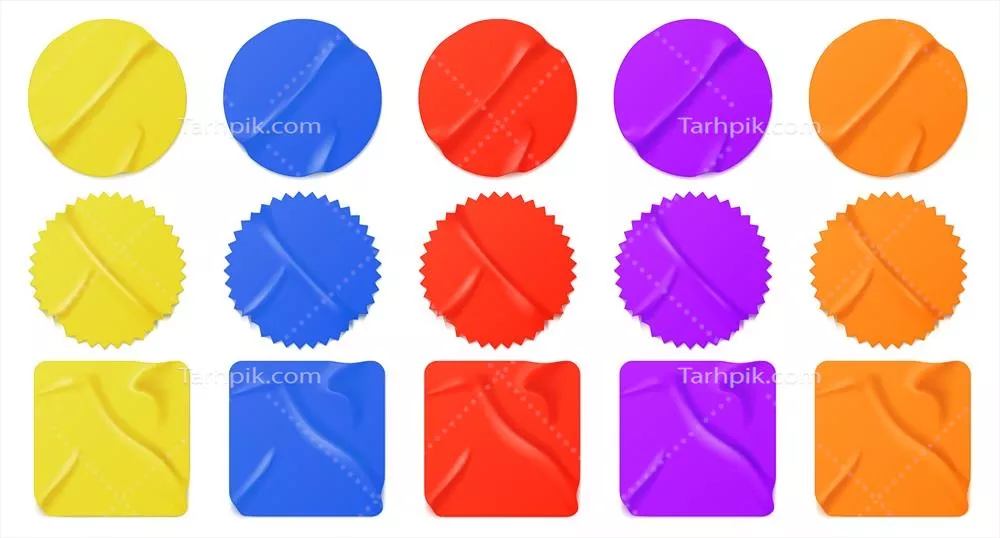 استیکرهای رنگی وکتور برای طراحی خلاقانه و جذاب