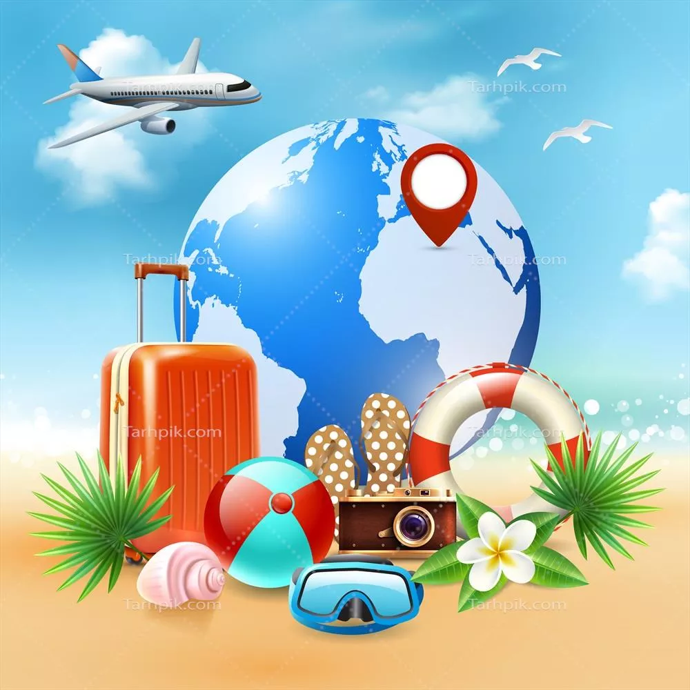 ترکیب واقعگرایانه تعطیلات تابستانی رنگی با طراحی وکتور