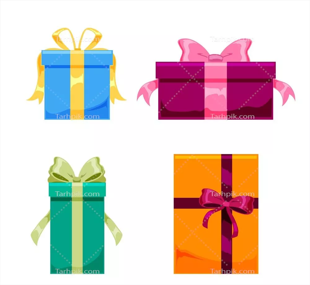 مجموعه هدیههای رنگارنگ کریسمس با طراحی تخت و وکتور