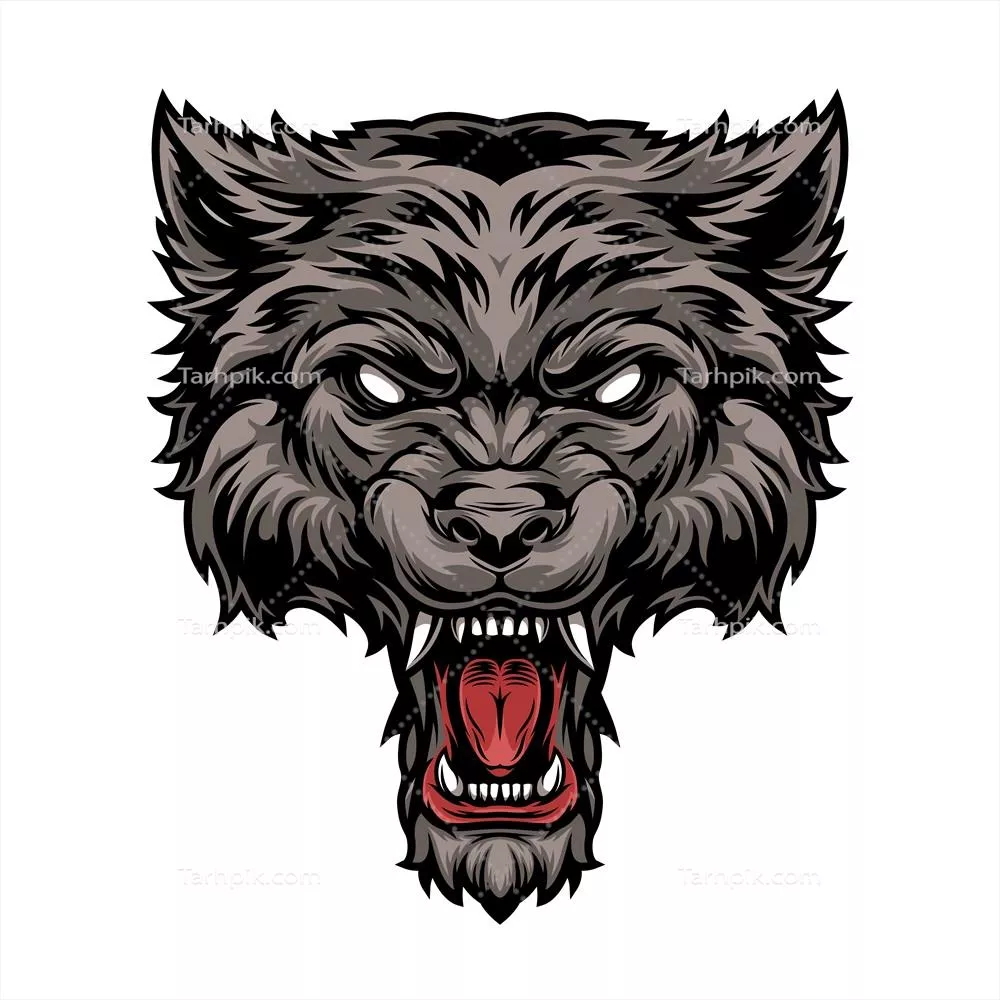 سر狼 وکتور با رنگهای زنده و تصاویر ترسناک و پرخاشگرانه