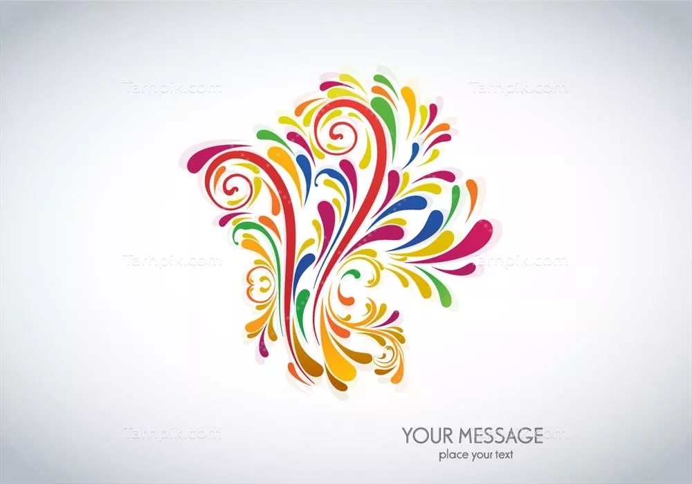 وکتور طراحی گلهای رنگارنگ بر روی پسزمینه خاکستری زیبا و جذاب