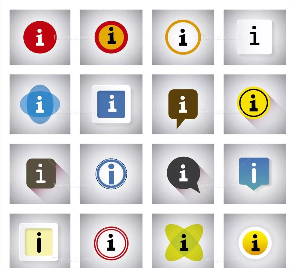کلیدهای اطلاعات رنگارنگ وکتور برای طراحی‌های گرافیکی