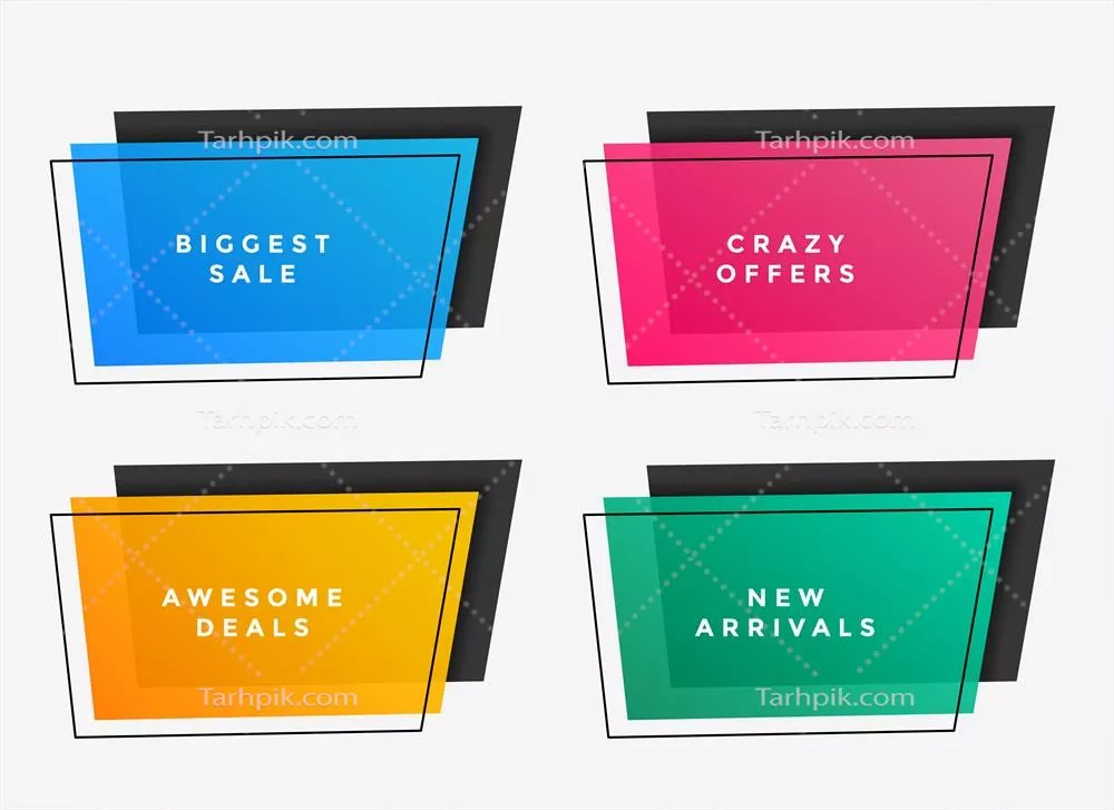 فروش رنگارنگ قاب های مختلف با طراحی وکتور متنوع