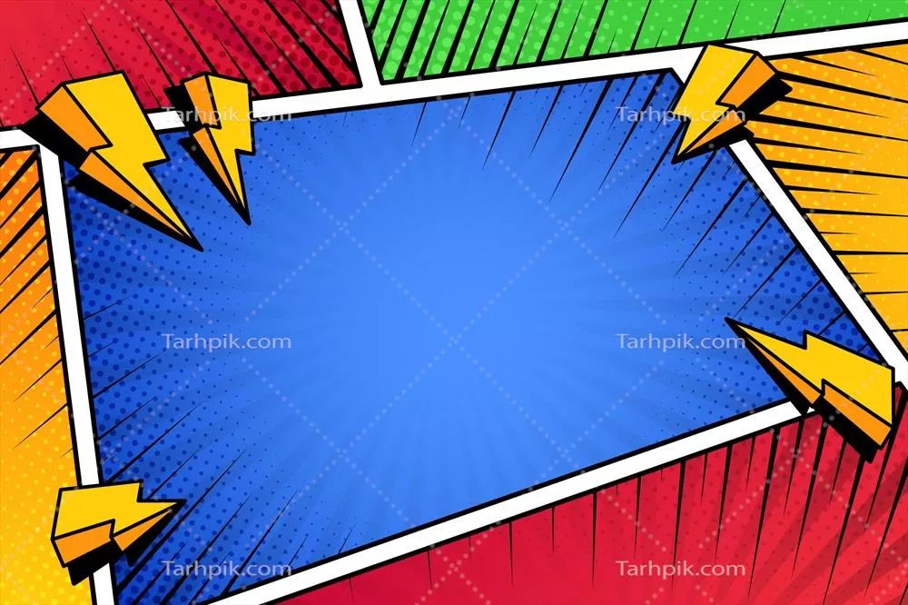 پسزمینه وکتور به سبک کمیک با طراحی جذاب و رنگارنگ