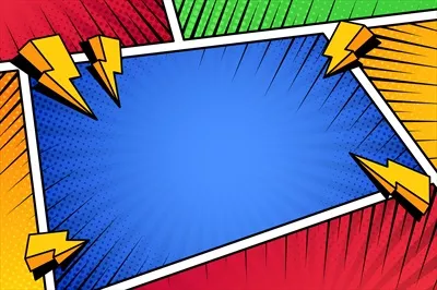 پسزمینه وکتور به سبک کمیک با طراحی جذاب و رنگارنگ