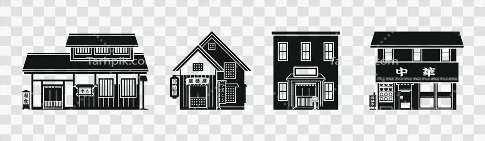 وکتور معماری و طراحی ساختمانهای تجاری و آسمانخراشهای شهری در شهرها