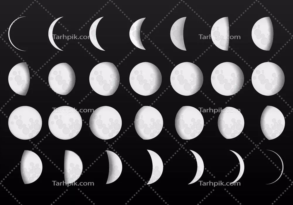 مجموعه کامل وکتورهای فاز ماه کامل برای کسب و کار شما