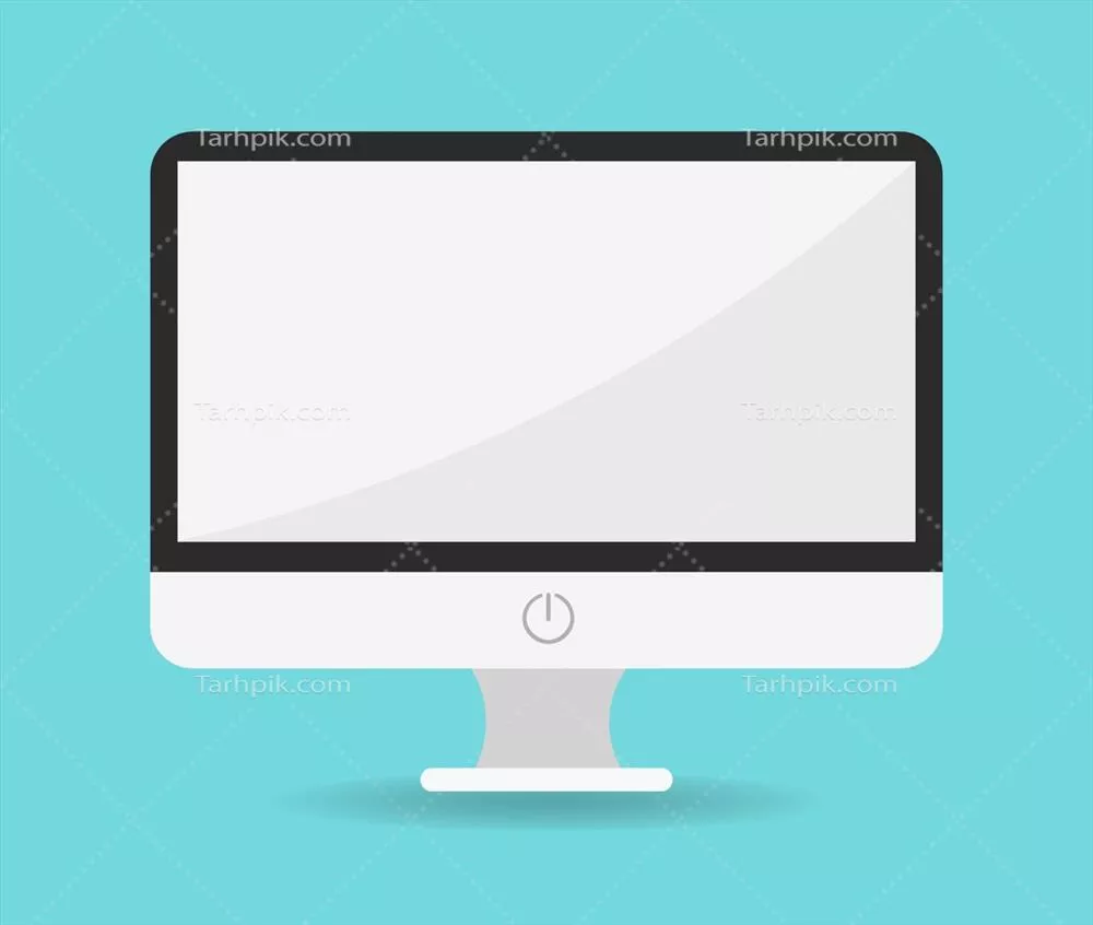 وکتور مانیتور کامپیوتر با صفحه سفید: نمایشگرهای استاندارد و مدرن