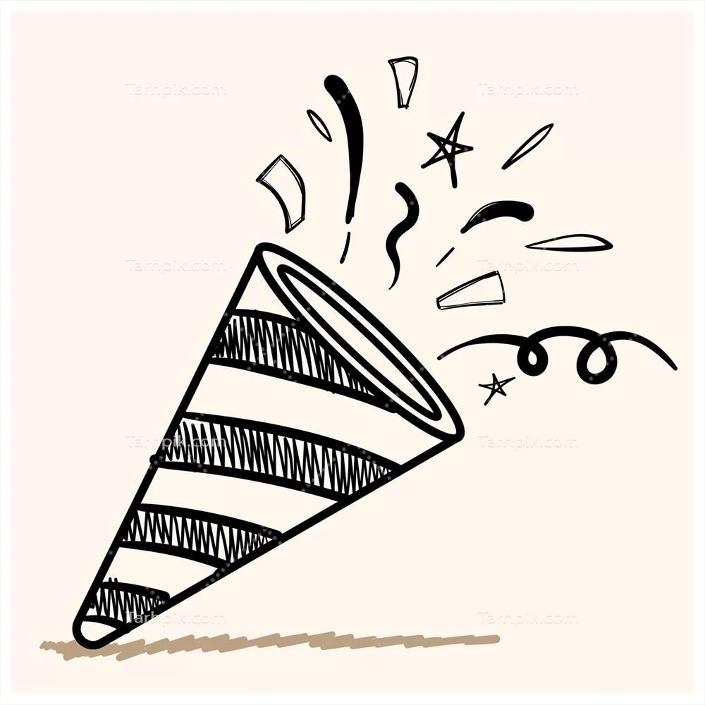 وکتور تصویر انفجار کاغذ رنگی برای جشن و سورپرایز با طراحی جذاب و شاداب