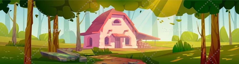 وکتور کلبه ای در جنگل: خانه سنگی با سقف چوبی دلنشین و طبیعی