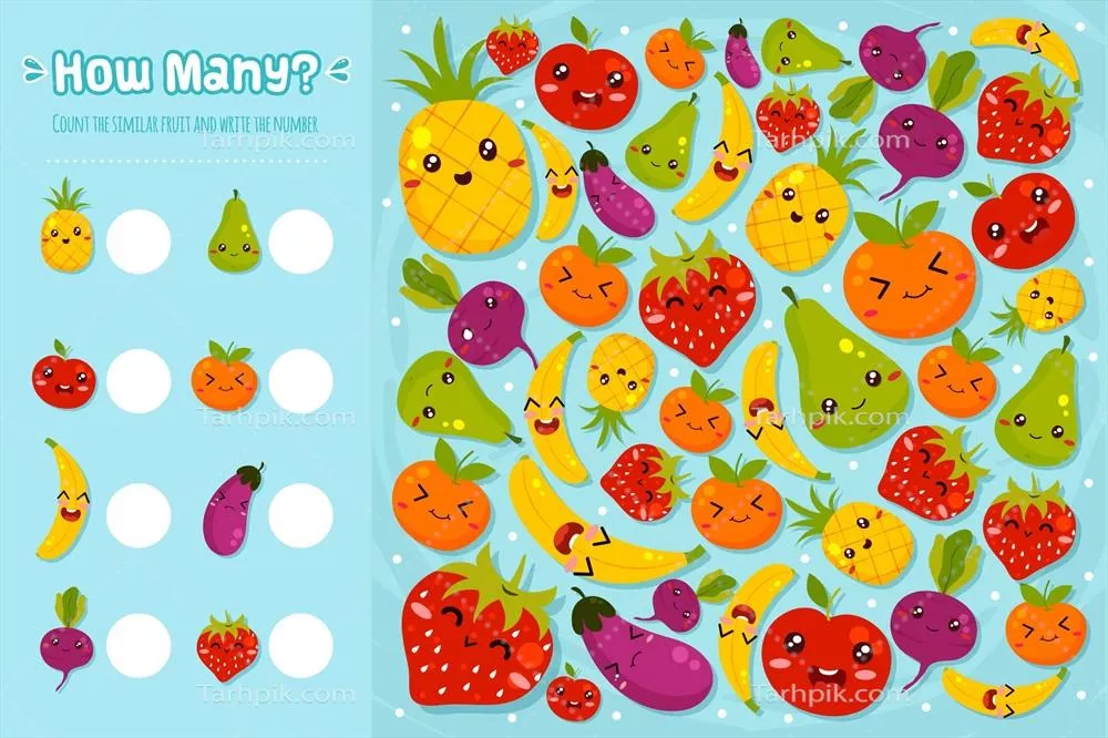 بازی شمارش برای کودکان - وکتورهای آموزشی برای یادگیری شمارش