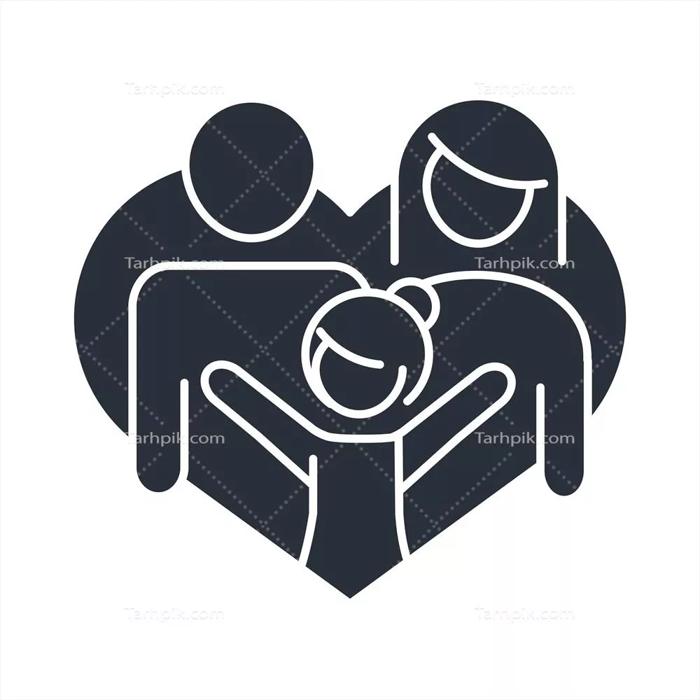 وکتور نماد عاشقانه خانواده با دختر کوچیک در یک روز شاد خانوادگی