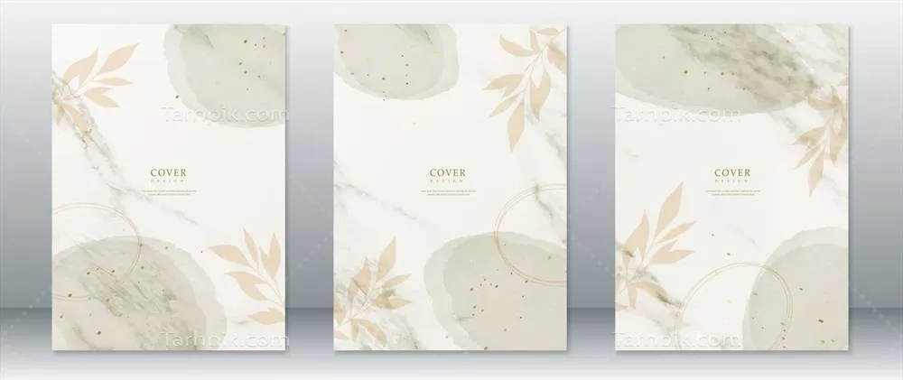 وکتور طراحی صفحه جلد با پس‌زمینه آبرنگی زیبا و جذاب