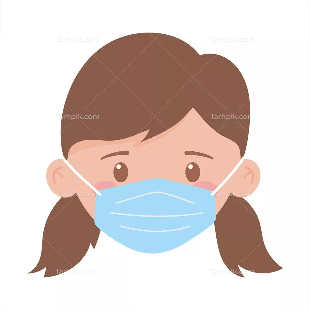 وکتور عکس دختر با ماسک پزشکی در دوران همهگیری ویروس کرونا و COVID-19