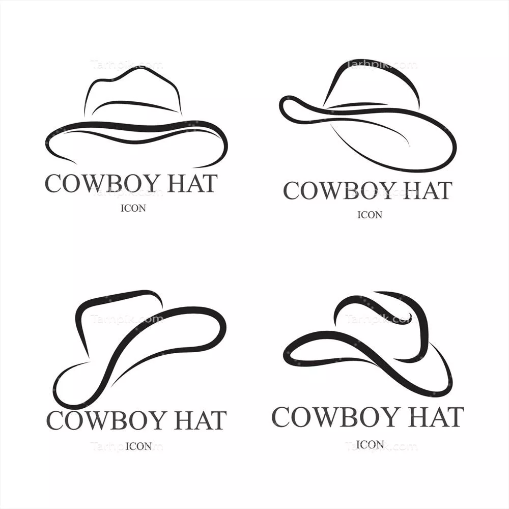 وکتور الگوی طراحی لوگوی آیکون کلاه کابوی با کیفیت بالا و خلاقانه
