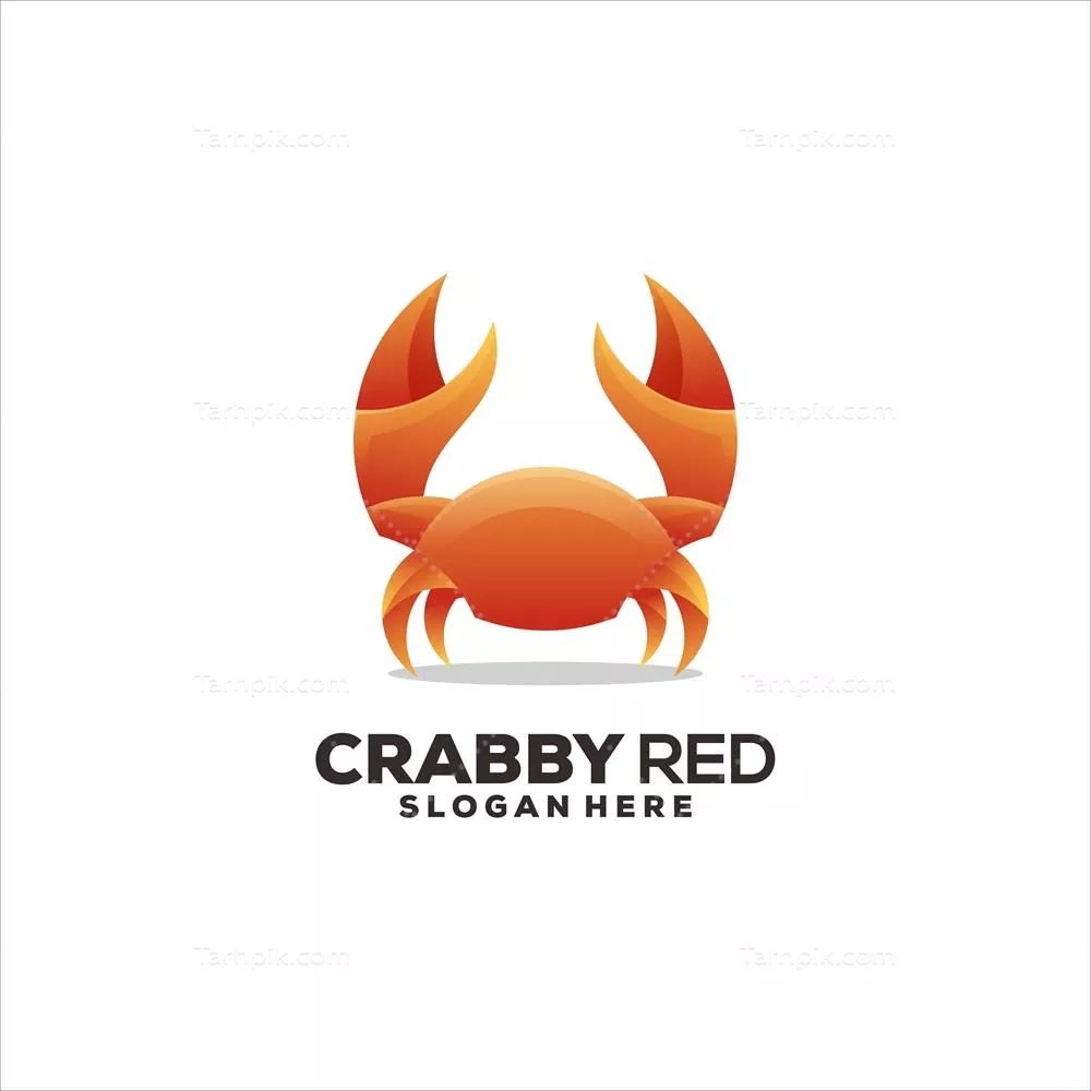 طراحی لوگوی تداعیگر خرچنگ با گرادیانت به صورت وکتور