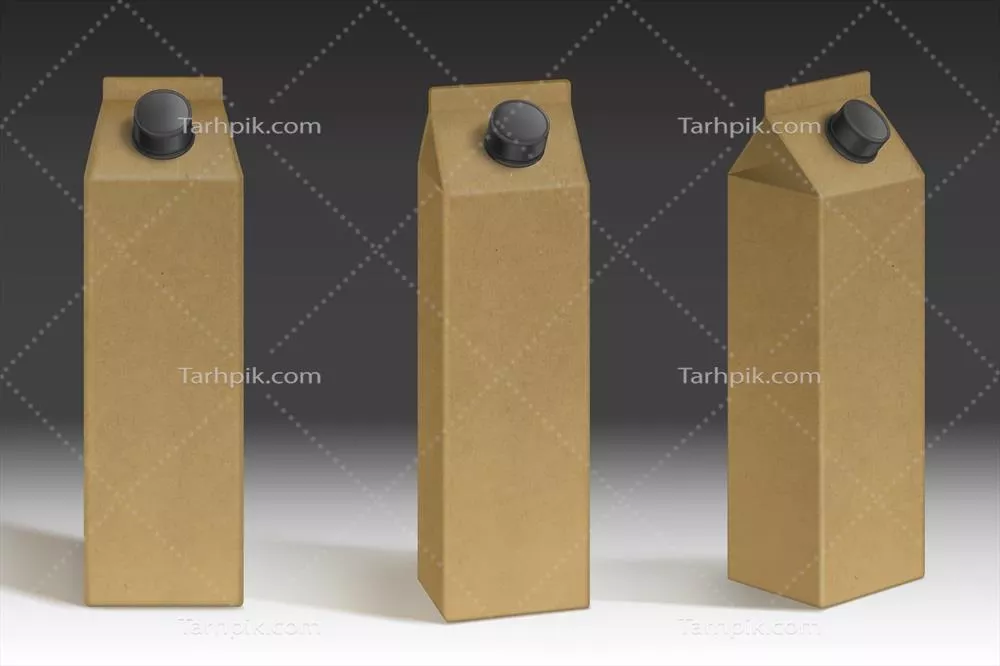 طرح وکتور کارتنهای بستهبندی شیر و آبمیوه با کیفیت بالا