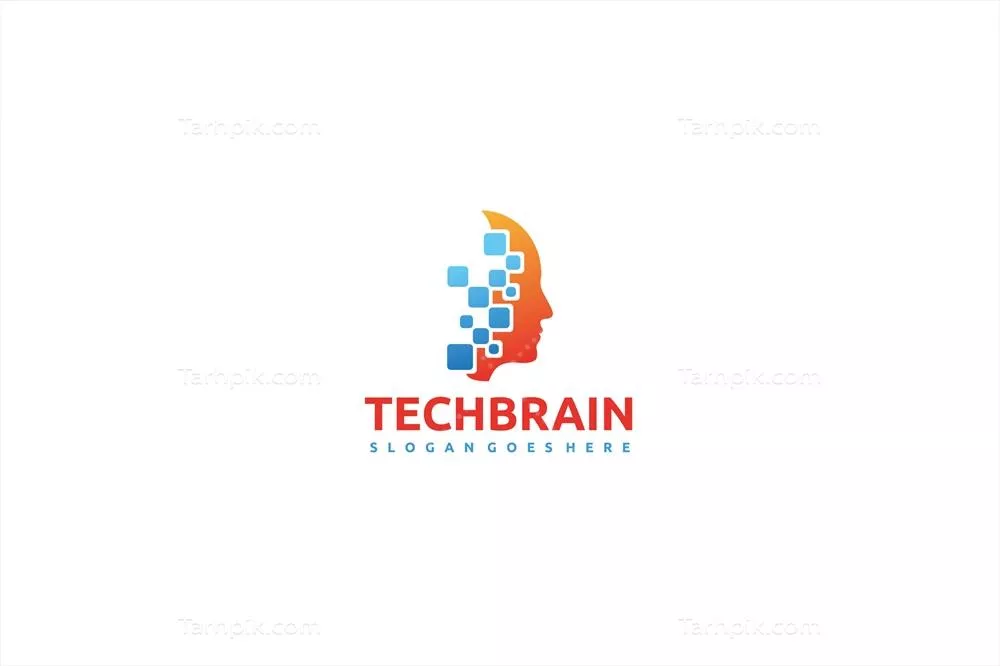 وکتور الگوی لوگوی مدرن و خلاقانه مغز با طراحی فناوری مناسب برای موضوعات مختلف