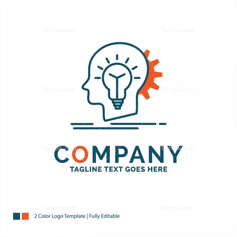 وکتور طراحی لوگوی خلاقانه و ایدههای نوآورانه با رنگ آبی