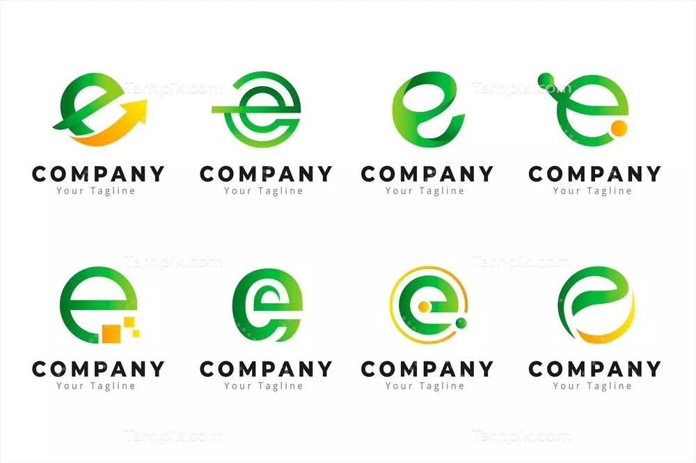 مجموعه لوگوهای نمادین با گرادیان خلاقانه به صورت وکتور