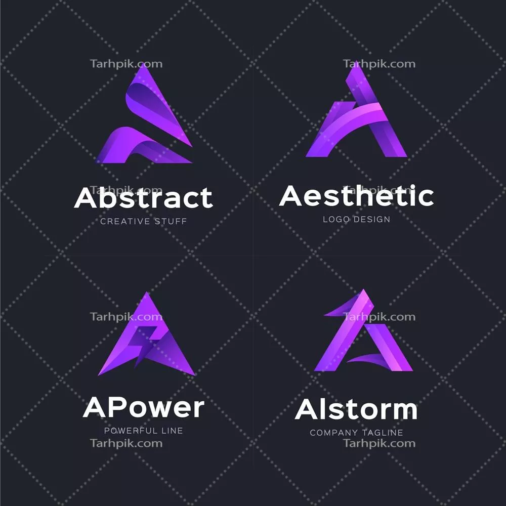 مجموعه لوگوهای گرادیان خلاقانه و حرفهای به صورت وکتور