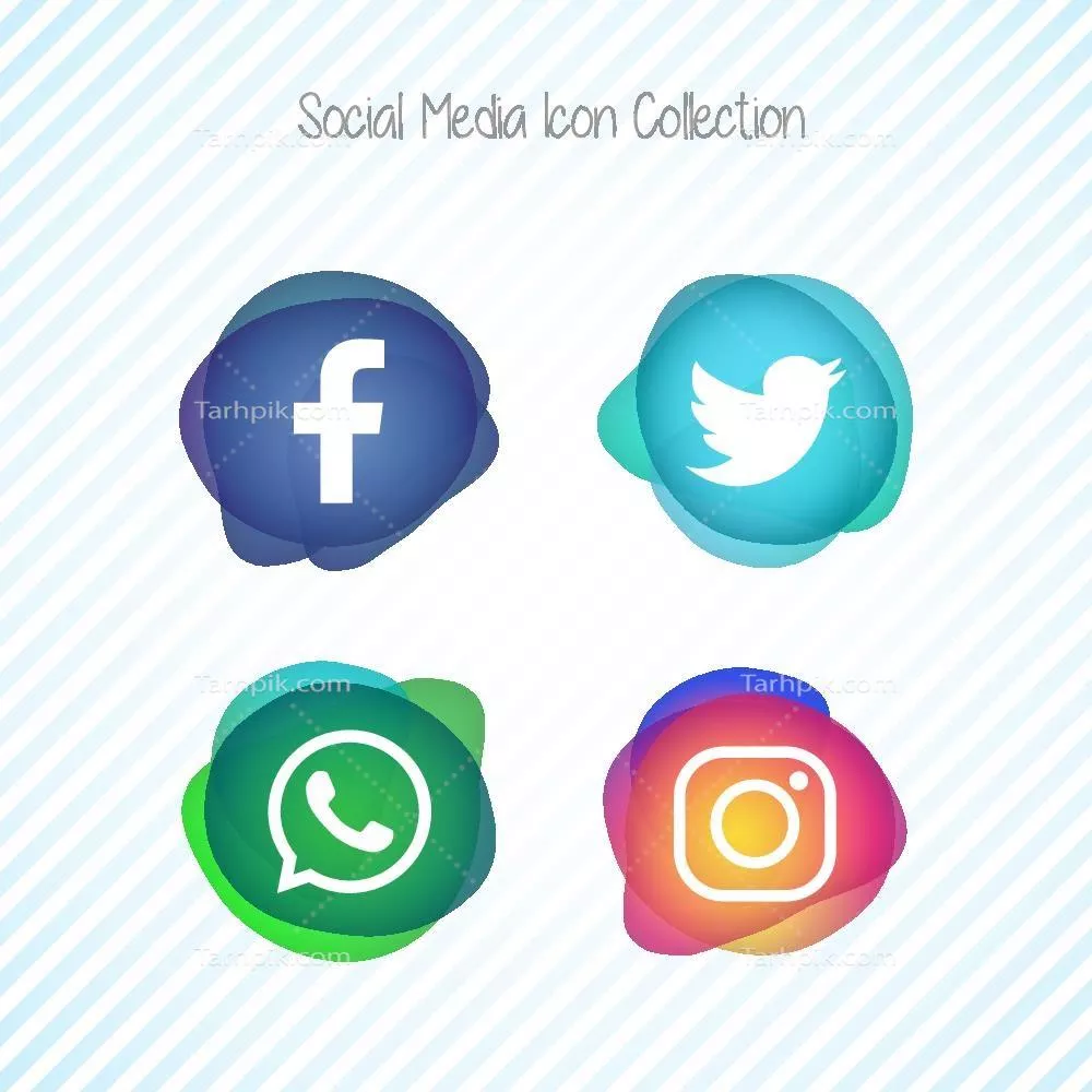وکتور ست آیکن‌های اجتماعی با طراحی خلاقانه و مایمیس برای رسانه‌های اجتماعی