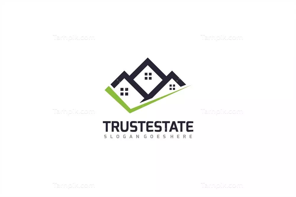 وکتور الگوی لوگوی مدرن و خلاقانه برای املاک با طراحی منحصر به فرد و مناسب برای تم های مختلف