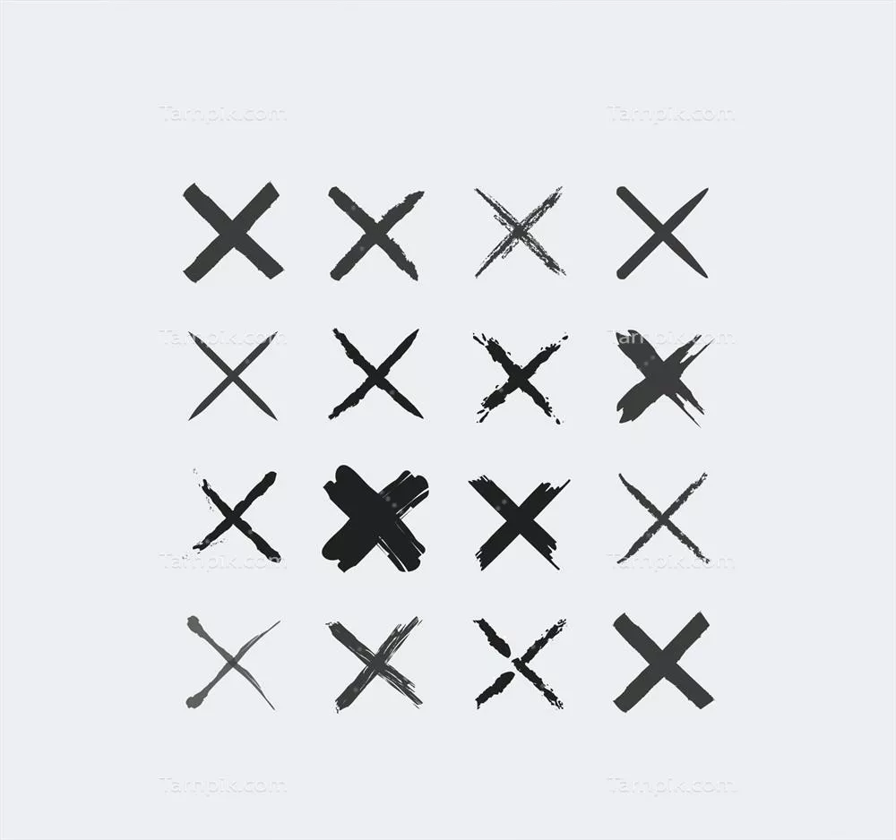 مجموعه آیکون های متقاطع وکتور با طراحی مدرن و کاربرپسند