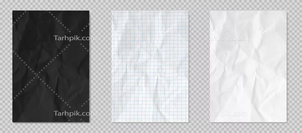 پوسترها و متن های بافت کاغذ مچاله شده به صورت وکتور