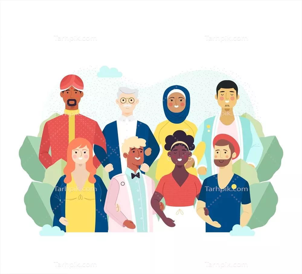 وکتور تنوع فرهنگی: تأثیرات و مقیاس‌های اجتماعی در فرهنگ‌های مختلف