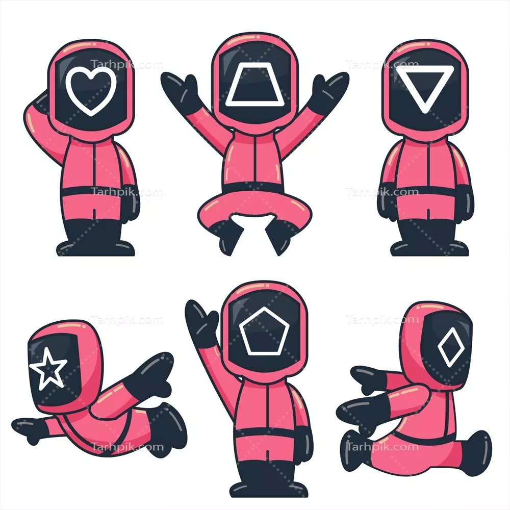 وکتور موجود بازی هندسی دوست داشتنی و شیرین با طرحهای جالب و جذاب