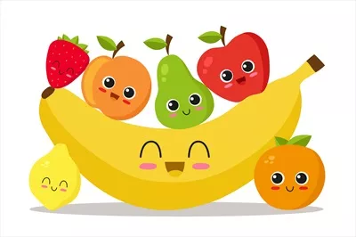 مجموعه وکتور میوههای بانمک و خندهدار برای طراحیهای جذاب