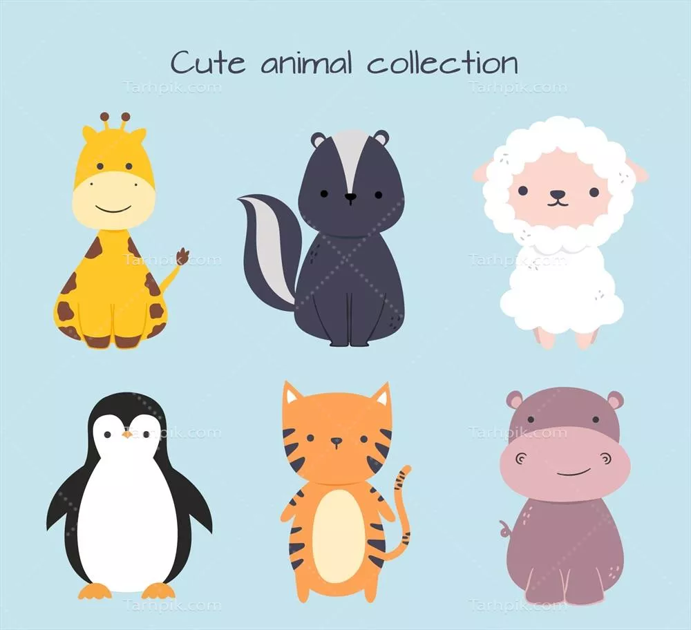 مجموعه‌ای زیبا و جذاب از حیوانات با طرح وکتور گوسفند
