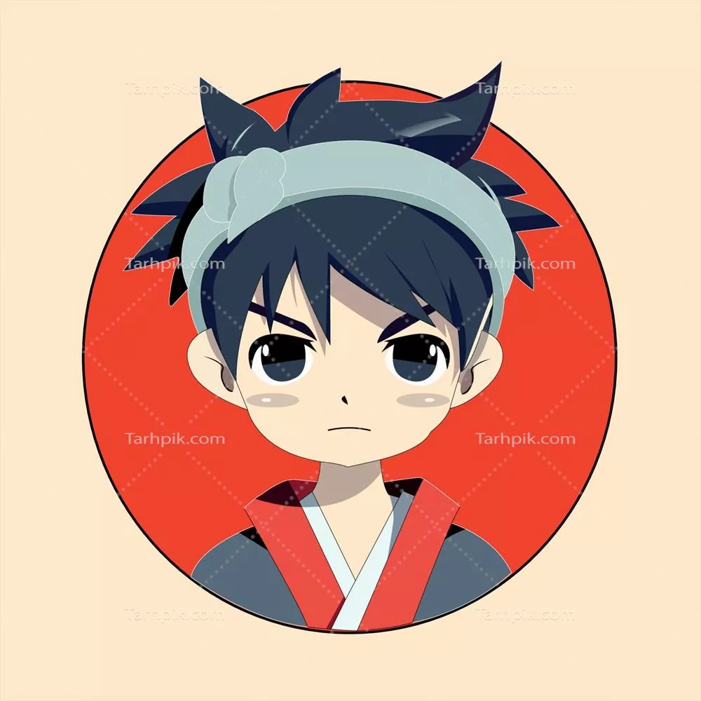 وکتور تصویرسازی شخصیت کارتونی کودکانه زیبا با طراحی انیمه