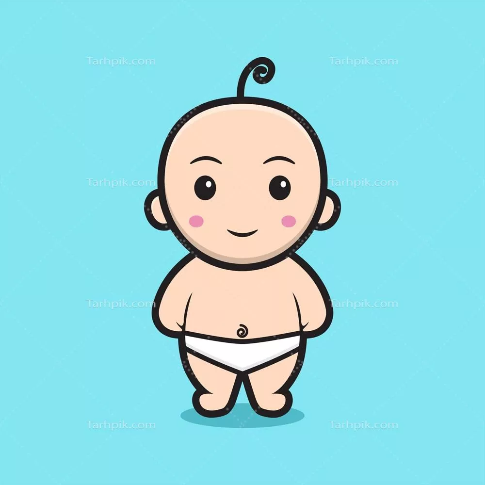 وکتور شخصیت ناز و دوستداشتنی نوزاد در پوشک Pampers