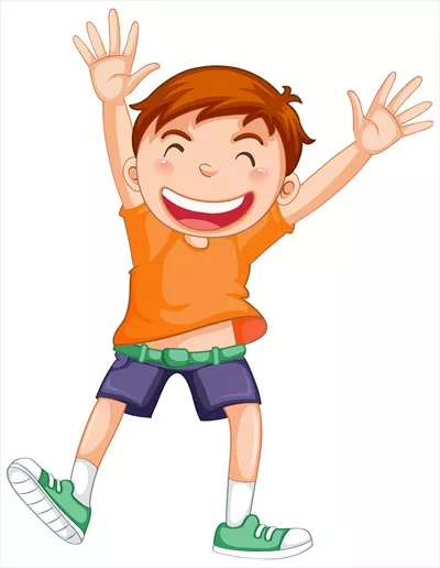 شخصیت کارتون پسر بچه بامزه با پس‌زمینه سفید و وکتور جذاب