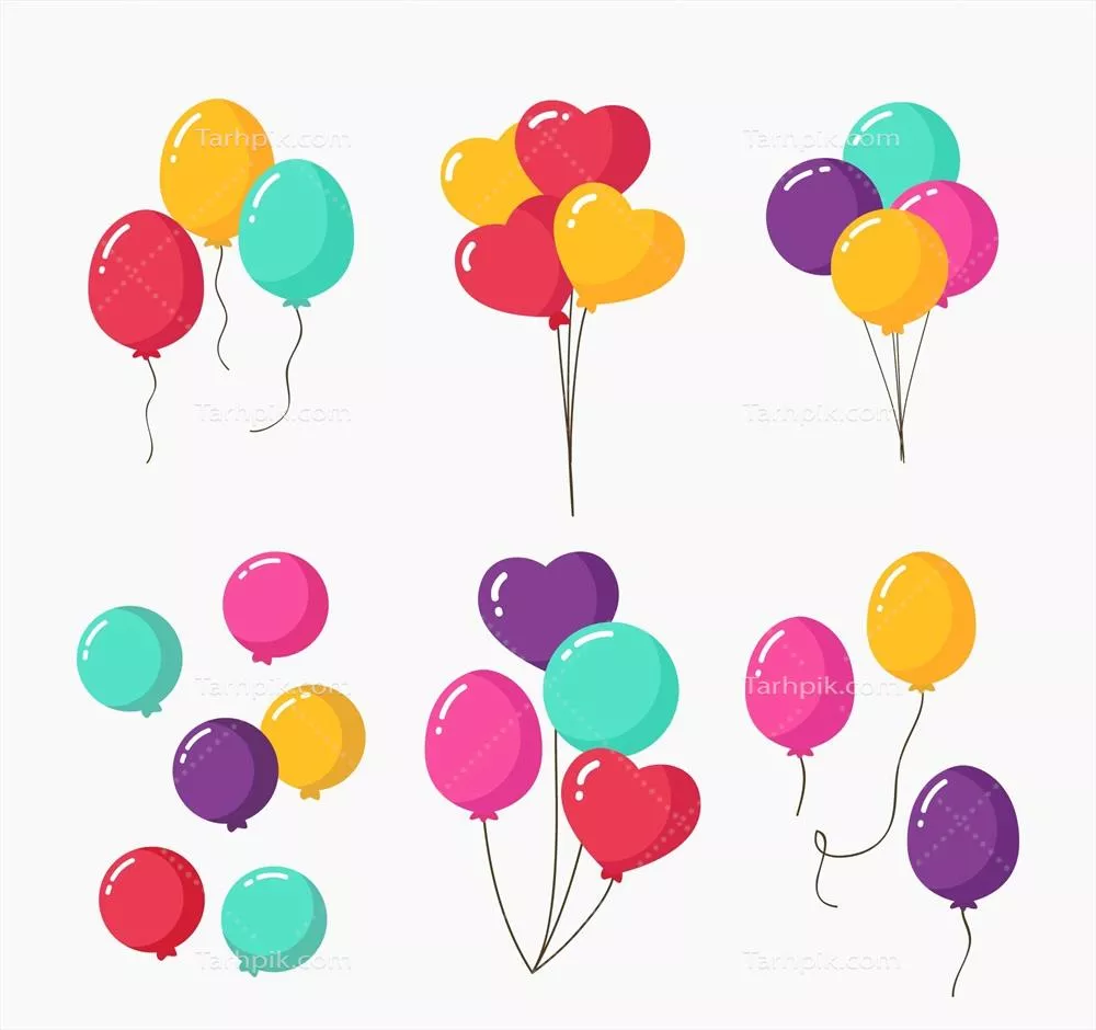 وکتور بالن های رنگی و زیبا برای تزئینات جشن ها و مراسم های مختلف