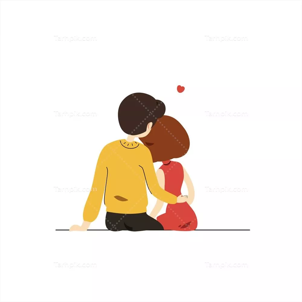 وکتور شخصیتهای کارتون عاشق و با محبت: زوجی زیبا و دوست داشتنی در کنار هم