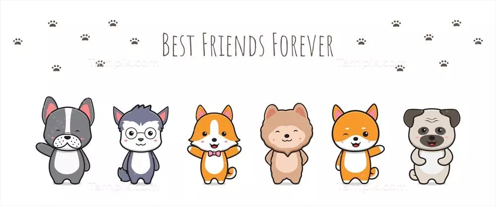 وکتور دست نوشته زیبا برای دوستان همیشه باوفا از نژاد دودیپل دانههای دوستداشتنی