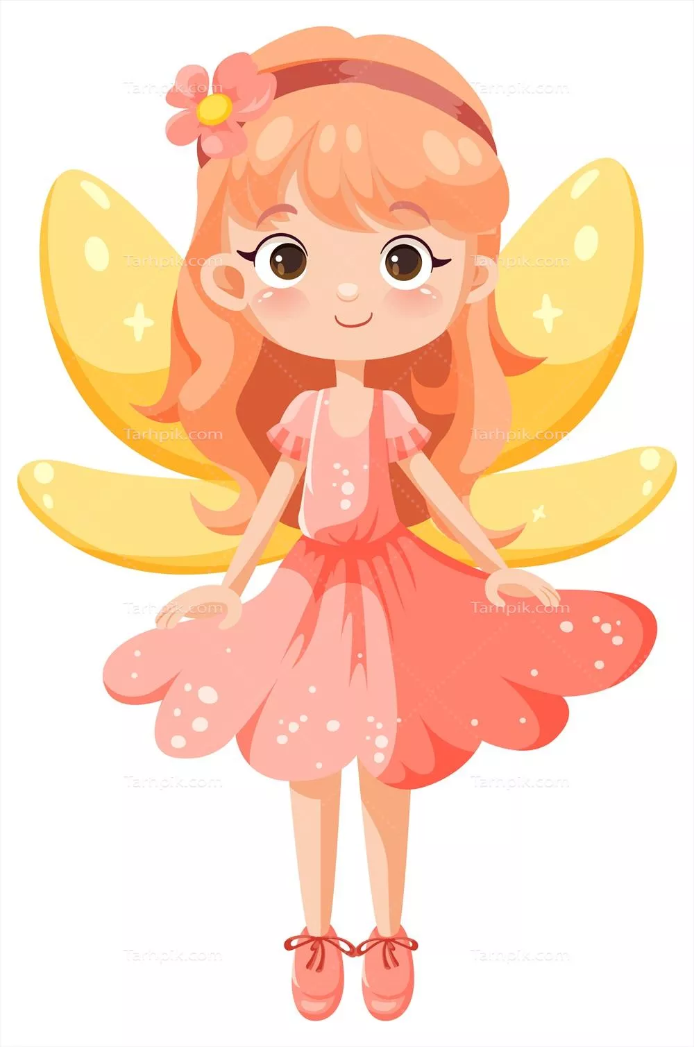 وکتور شخصیت کارتونی زیبا از پریپادشاه با طراحی وکیوم