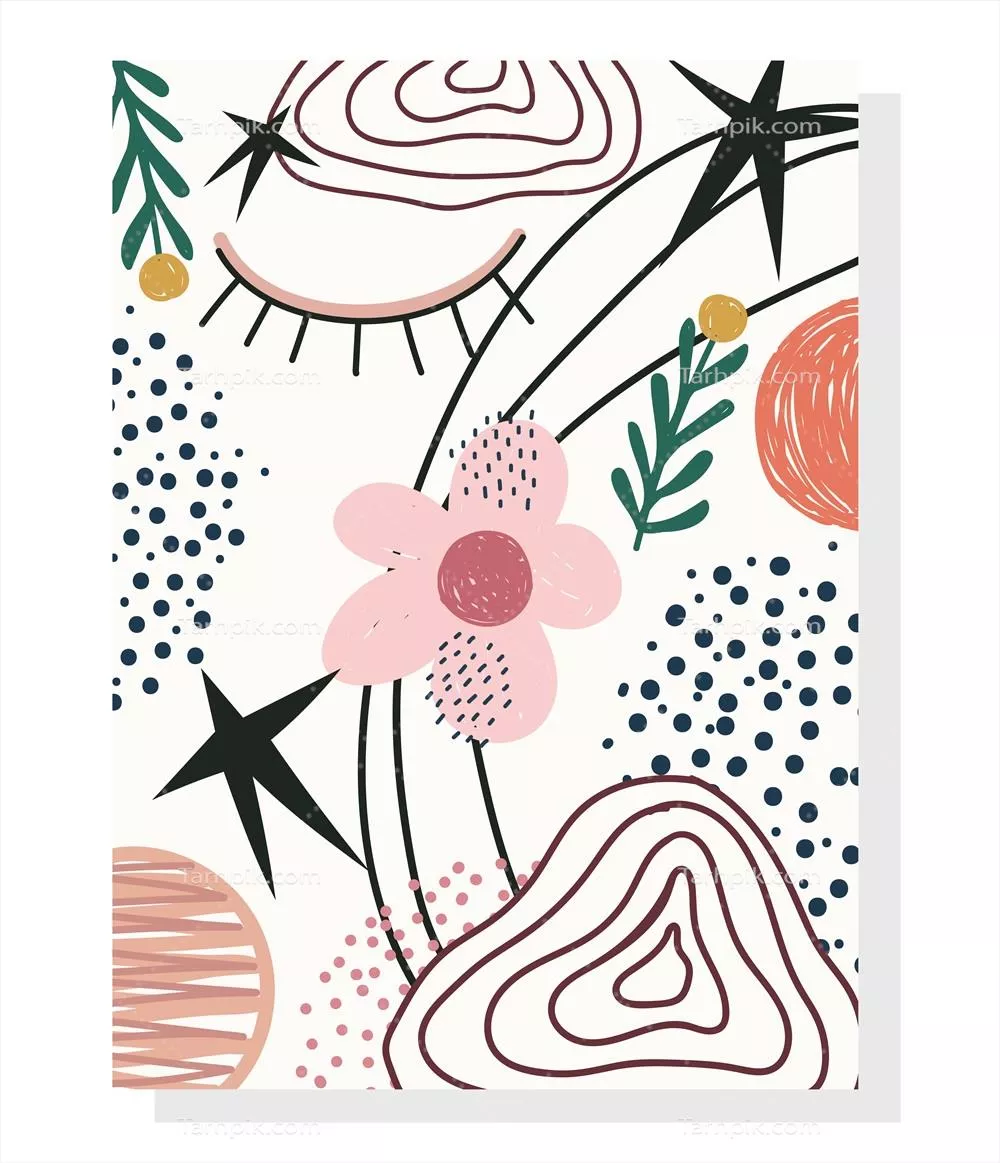 وکتور کارت خامهای با طراحی دستی مدرن و زیبا بر روی زمینه سفید