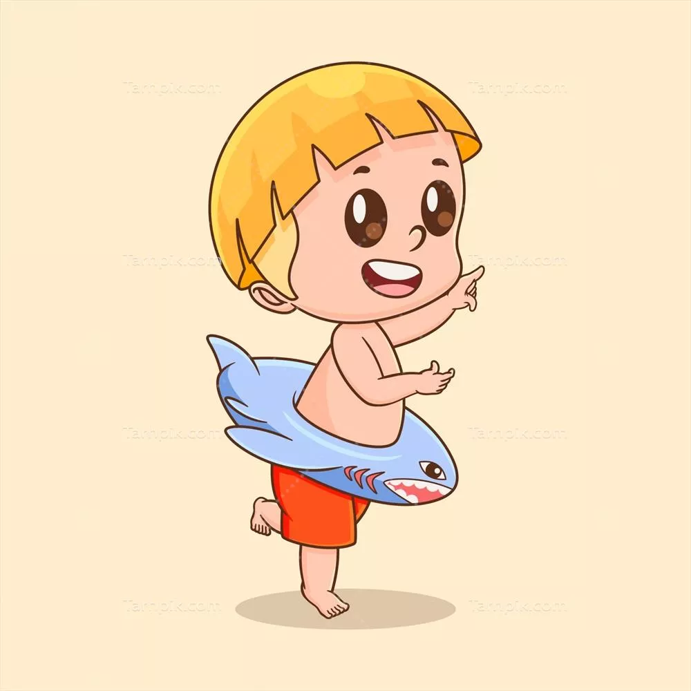 وکتور تصویر جذاب پسری با چهره شاد و خوشآمدگویی بینظیر