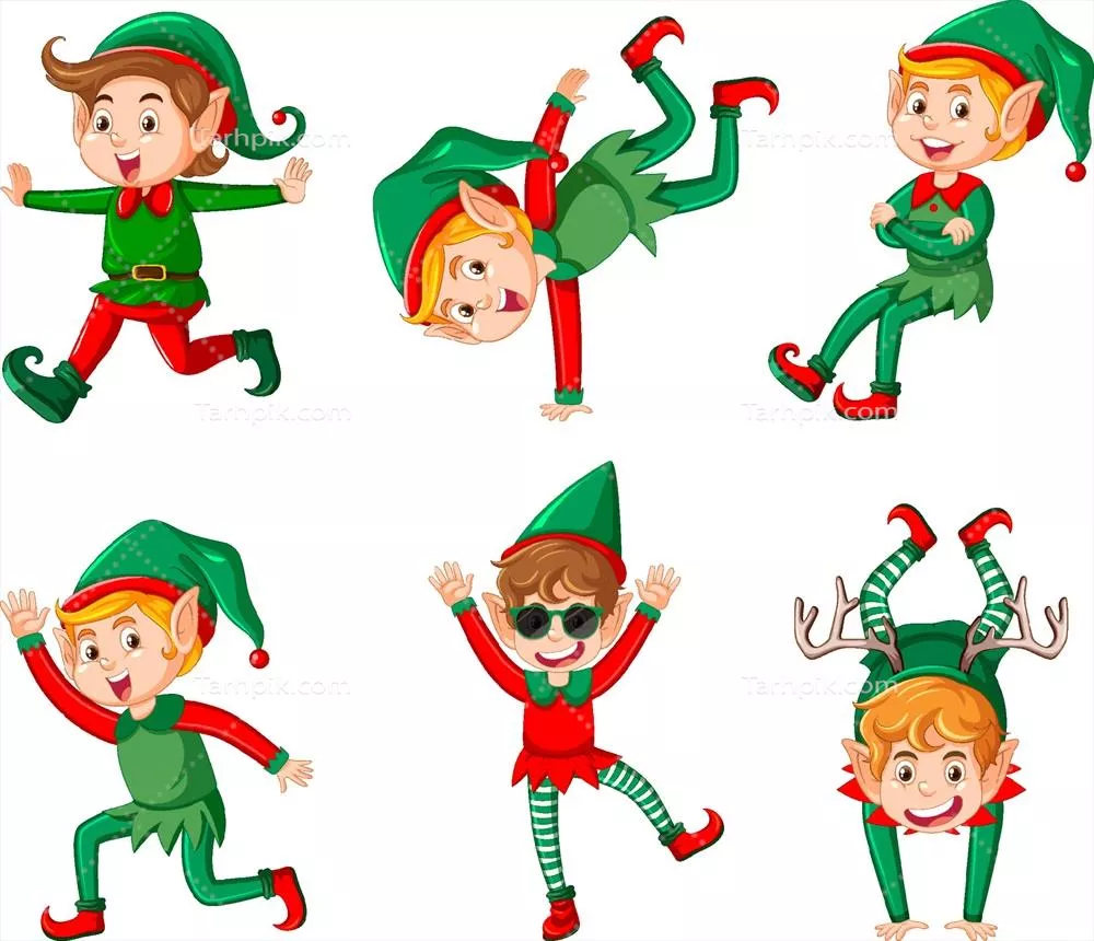 وکتور کودک بامزهای که لباس الف به تن دارد - کارتونی شیرین و دوستداشتنی