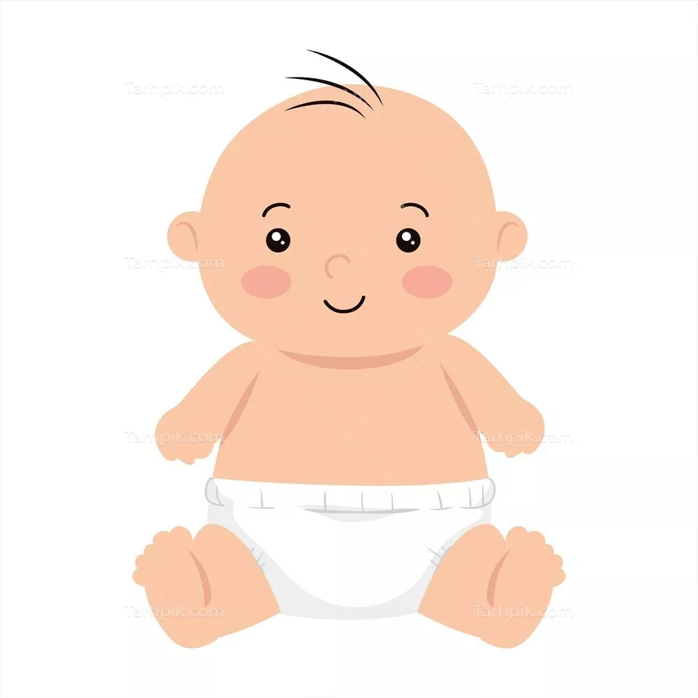 وکتور نماد ناز و شیرین پسر بچه کوچک و جداگانه برای طراحی